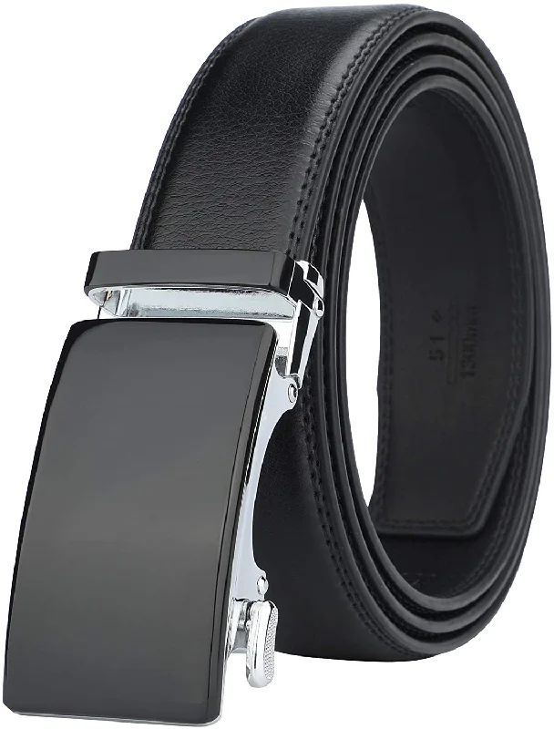 Lavemi Men'S Real Leather Ratchet Dress Belt with Automatic Buckle,Elegant Gift Box