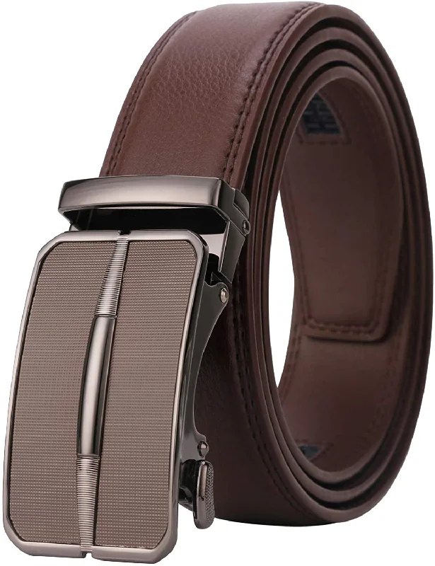 Lavemi Men'S Real Leather Ratchet Dress Belt with Automatic Buckle,Elegant Gift Box