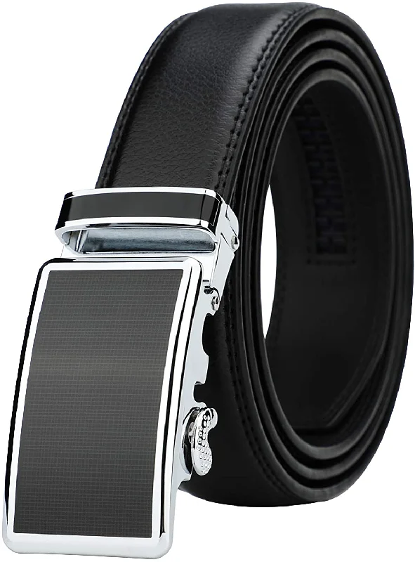 Lavemi Men'S Real Leather Ratchet Dress Belt with Automatic Buckle,Elegant Gift Box