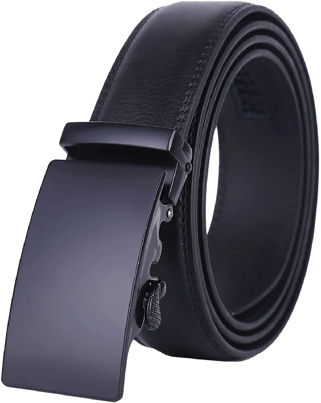 Lavemi Men'S Real Leather Ratchet Dress Belt with Automatic Buckle,Elegant Gift Box