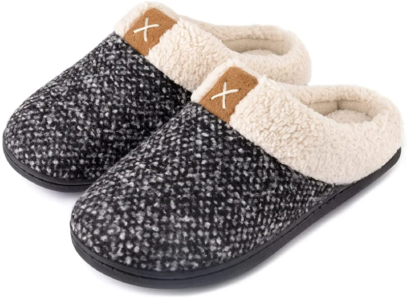 ULTRAIDEAS Women'S Cozy Memory Foam Slippers Fuzzy Wool-Like Plush Fleece Lined House Shoes W/Indoor, Outdoor Anti-Skid Rubber Sole