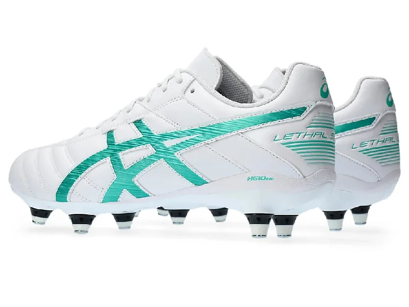 Asics Lethal Speed ST Boots – White / Aurora Green