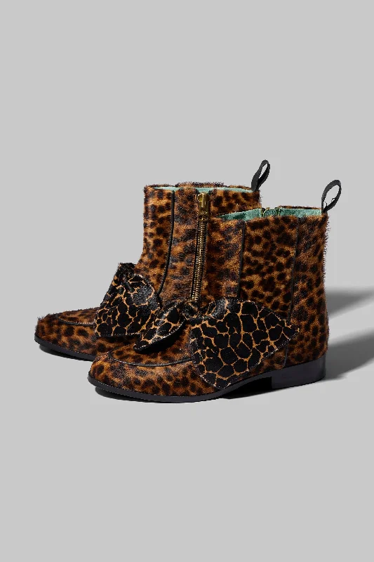 BB boots in Leopard & Giraffe printed leather