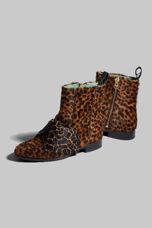 BB boots in Leopard & Giraffe printed leather