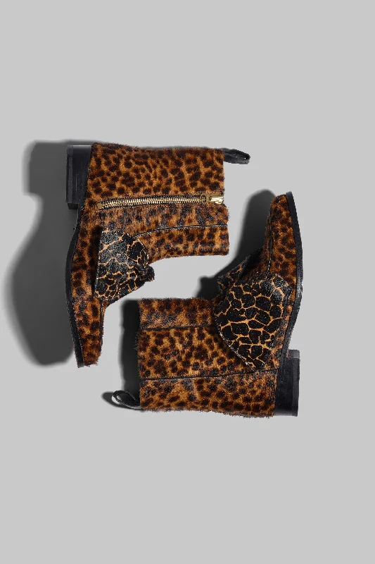 BB boots in Leopard & Giraffe printed leather