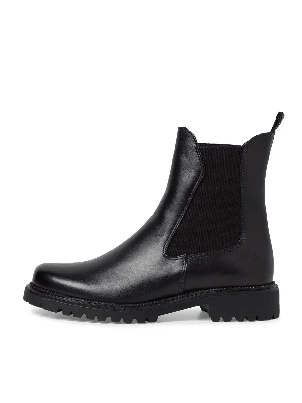 Black Leather Chelsea Boots