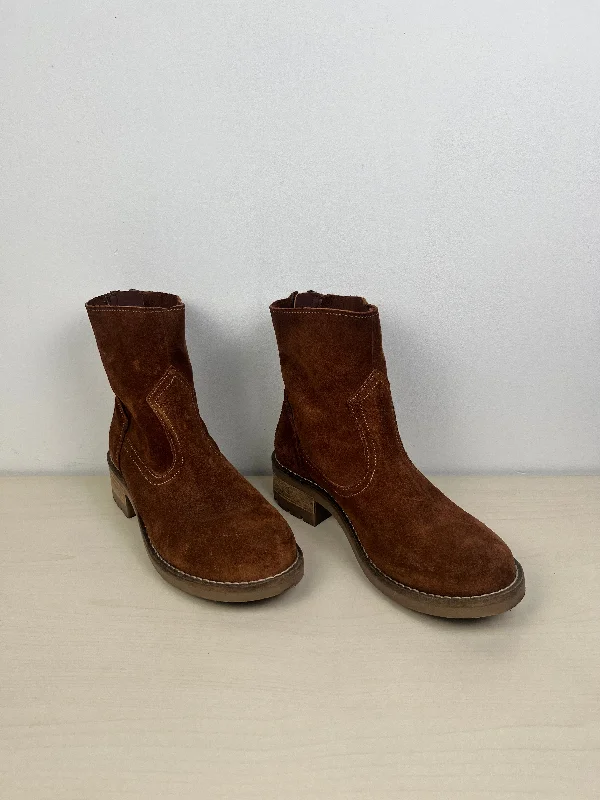 Boots Leather By  Antonio de Faria In Tan, Size: 7.5