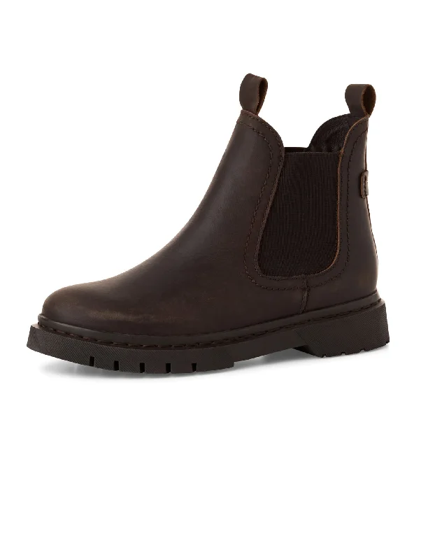 Brown Chunky Leather Chelsea Boots