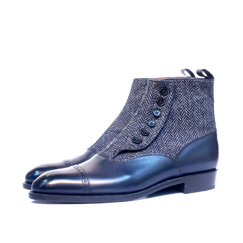 Carkeek II - Midnight Calf / Blue Tweed - CLEARANCE