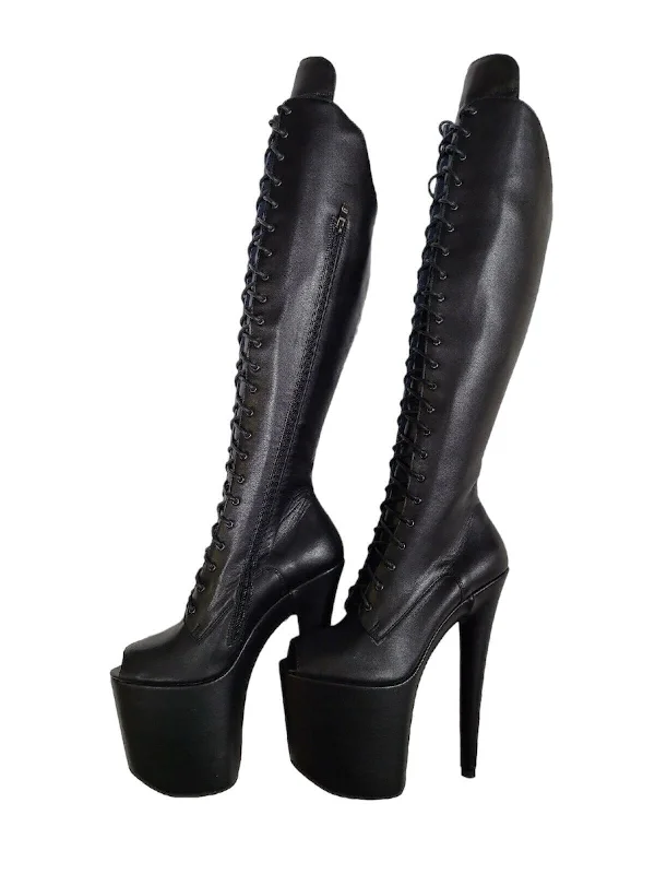 Black genuine leather Hussar style boots (more colors are available)