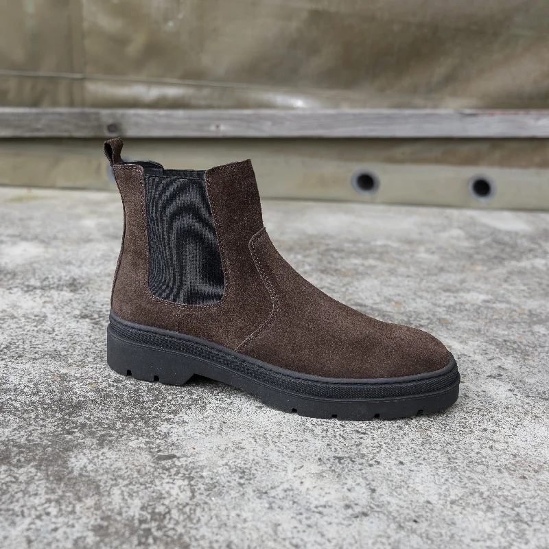 Hinson Elon Chelsea Dk Brown Suede