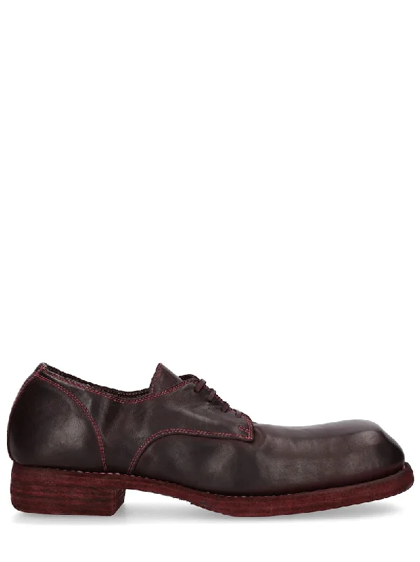 GUIDI 1896 DERBY LEATHER LACE-UP SHOES