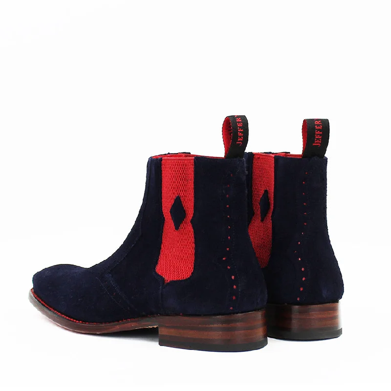 Jeffery West - Hunger Blood Suede Chelsea Boots in Dark Navy