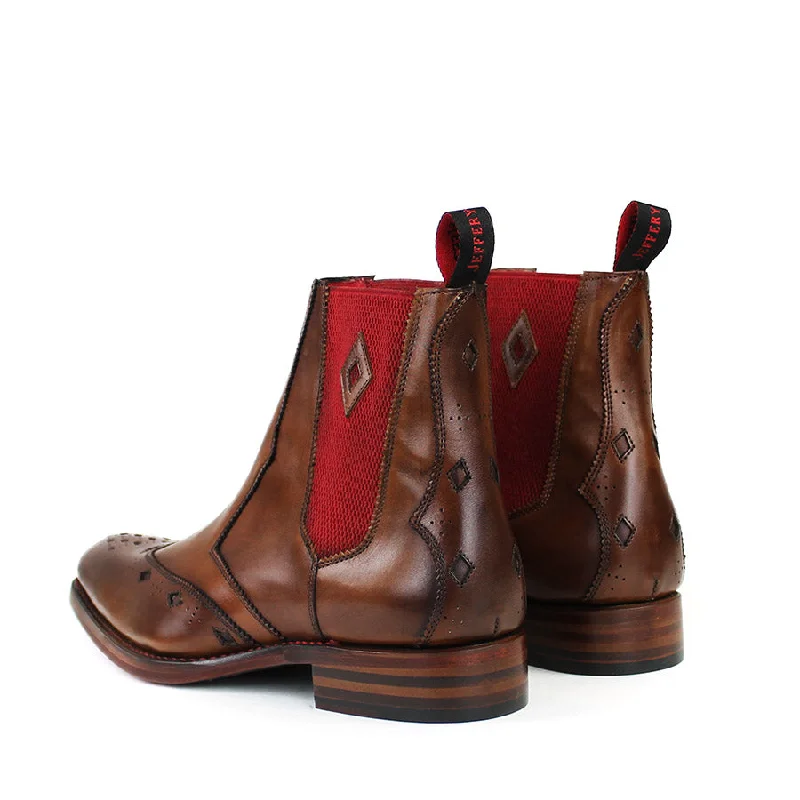 Jeffery West - Scimitar Dexter-B Mahogany Leather Chelsea Boots