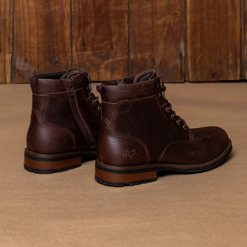 Kingsley Heath Plain Toe Boot Choc/Brass/Choc