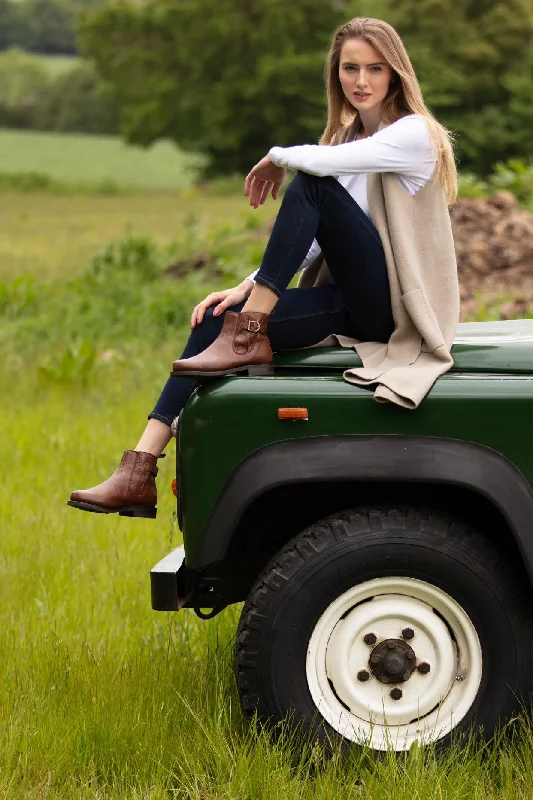 Ladies Chelsea Boot - Merlin in mid brown country leather