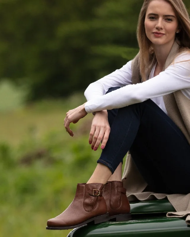 Ladies Chelsea Boot - Merlin in mid brown country leather