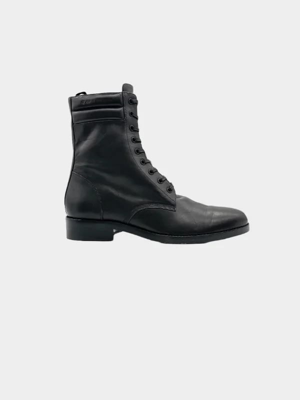 Leather Boots With Front Stripes