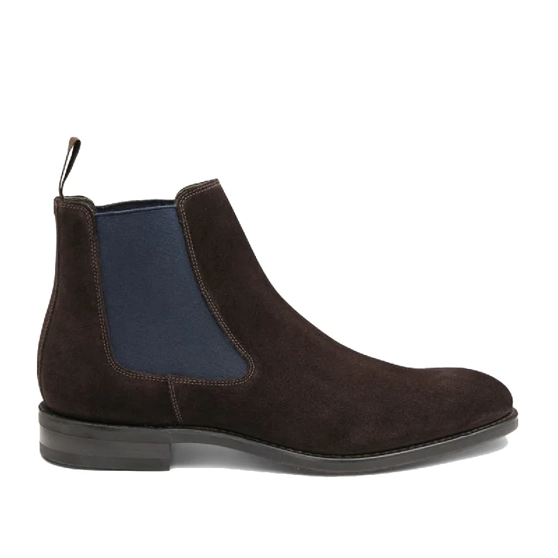 Loake - Wareing Suede Chelsea Boots in Dark Brown