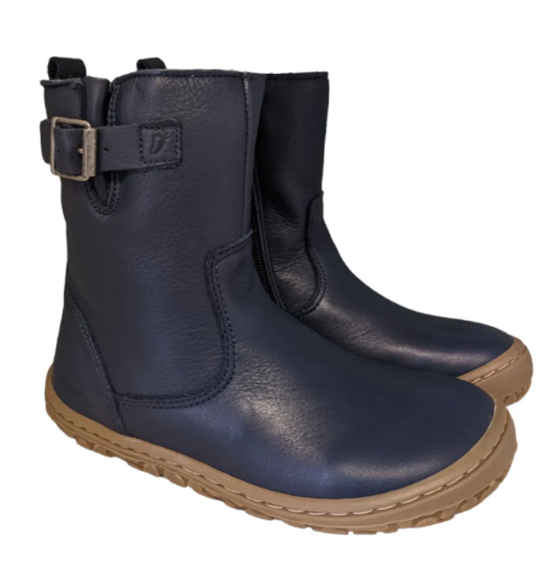 Lurchi Nessa Navy Leather  Barefoot Junior Girls Boots