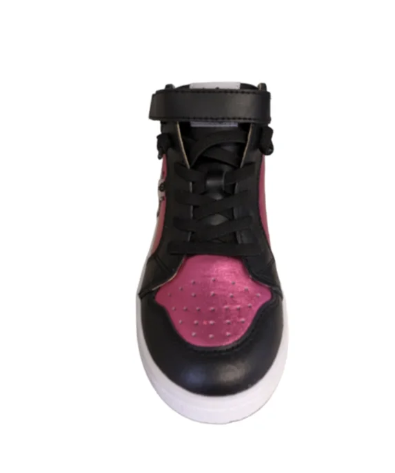 Old Soles Team Star Fuchsia Foil Glam High Top Kids Boots