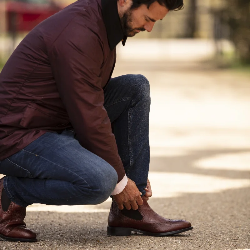 Chelsea Brogue Dealer Boot in Whiskey Leather - Men’s - Owl