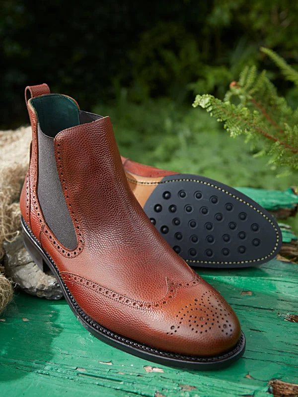 Chelsea Brogue Dealer Boot in Whiskey Leather - Men’s - Owl