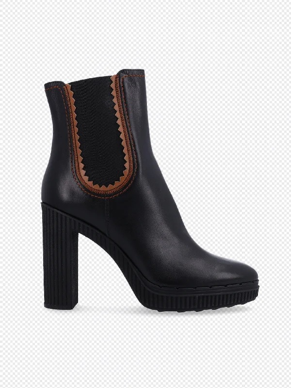 platform leather chelsea boots