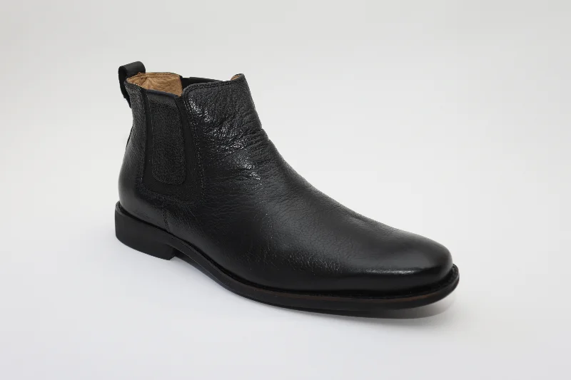 Savelli 6713 Mens Black Leather Pull On Chelsea Boots