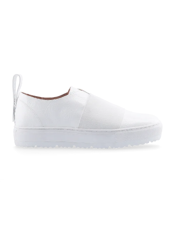 slip-on leather platform sneakers