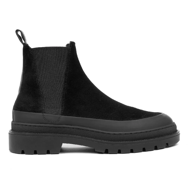 Hinson Specter Chelsea Boot Black Leather Suede