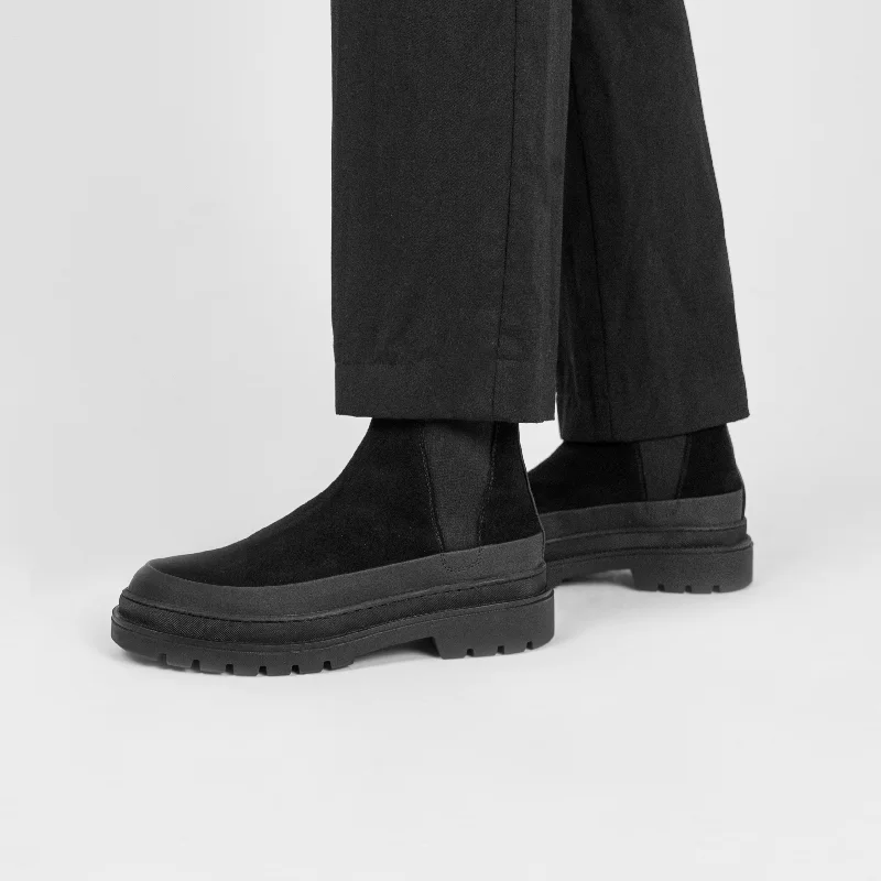 Hinson Specter Chelsea Boot Black Leather Suede