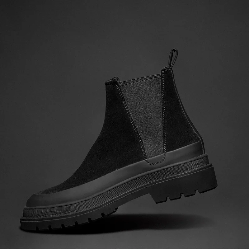 Hinson Specter Chelsea Boot Black Leather Suede