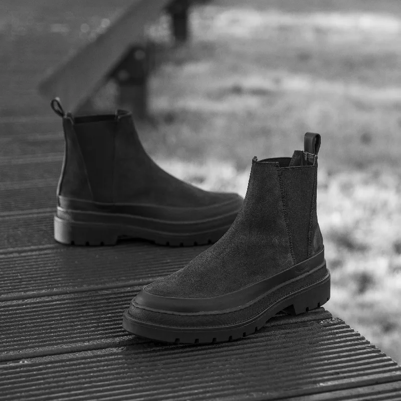 Hinson Specter Chelsea Boot Black Leather Suede