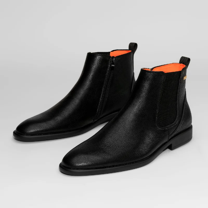 The Victorian L Black Leather Chelsea Boot