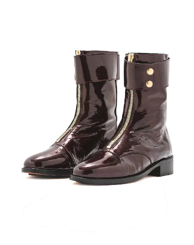 Woodstock Rangers boots in burgundy leather