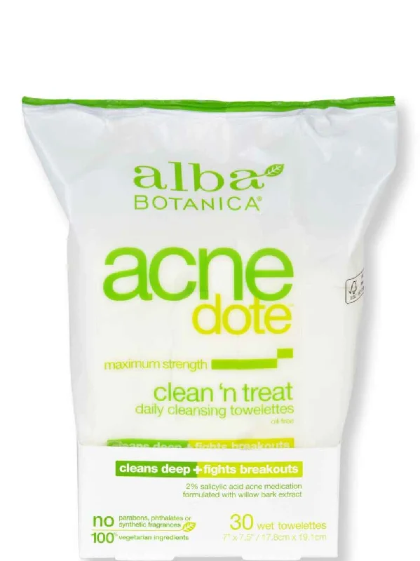 Alba Botanica Acnedote Clean Treat Towel 30 Ct