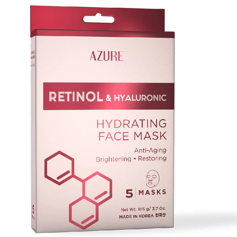 Retinol & Hyaluronic Hydrating Sheet Face Mask: 5 Pack